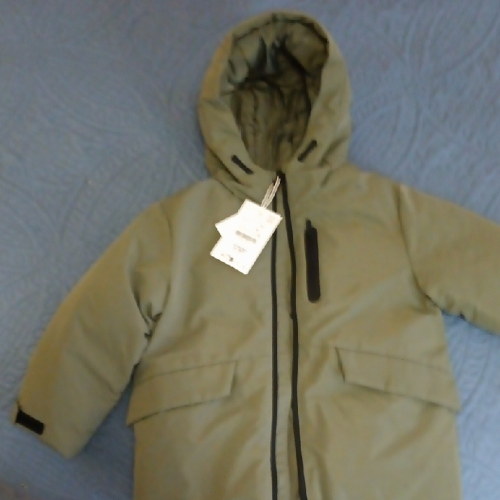 Kids Green Hooded Winter Coat